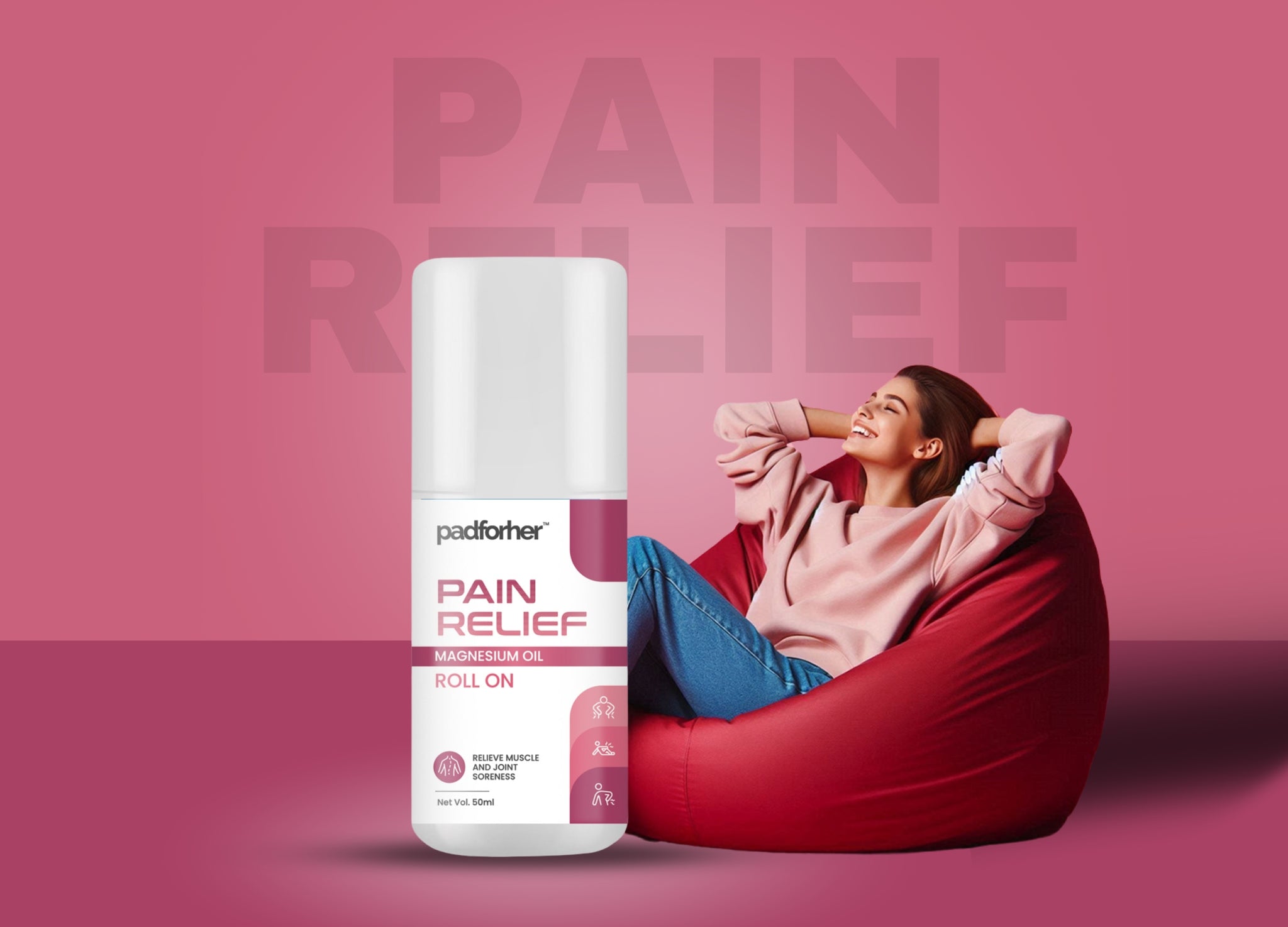 How Padforher’s Pain Relief Roll-On Eases Period Pain Naturally